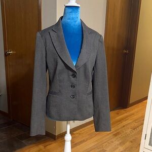 Vintage Limited Charcoal Gray/brown Tailored Women's Blazer